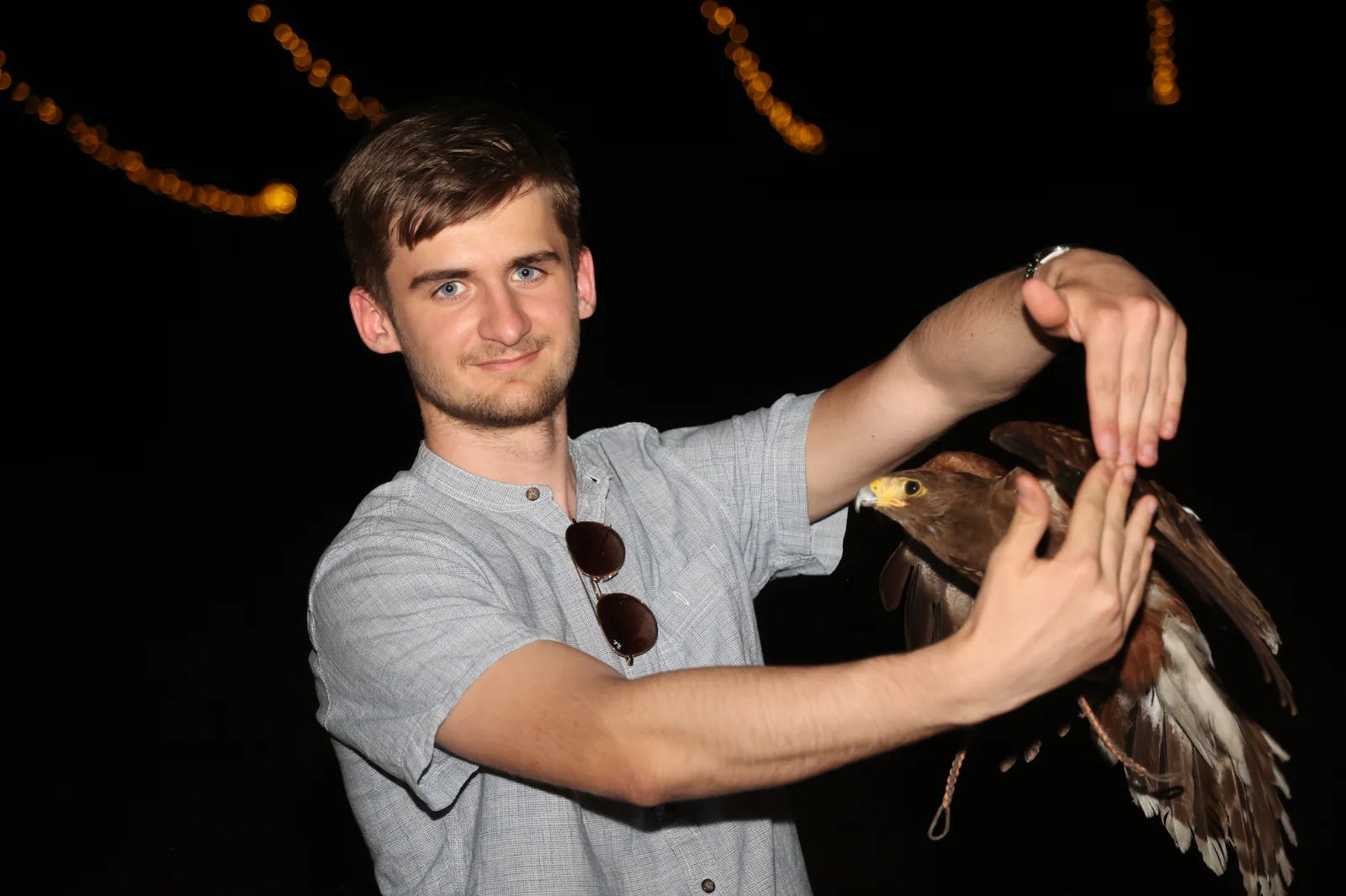The first off-site planned one week after we arrived with the team. Had to resist the urge to catch the falcon.
